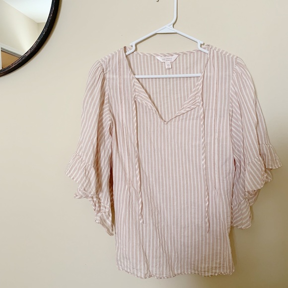 LC Lauren Conrad Blouse with Ruffle Sleeves - Picture 1 of 1